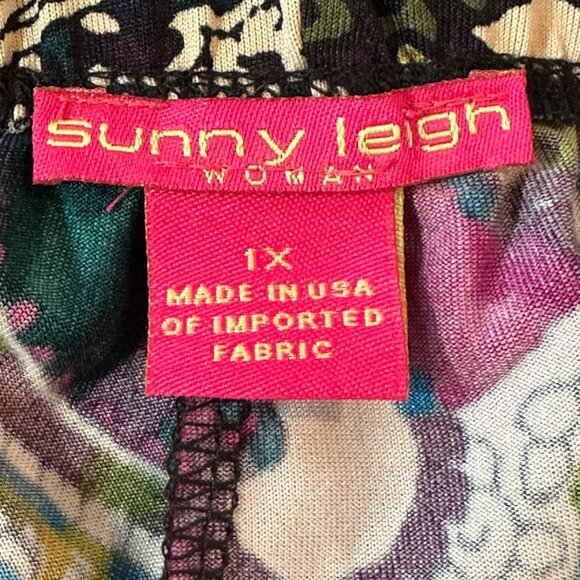 Sunny Leigh 1X Paisley Print Elastic Waist Pants Multicolor - Picture 5 of 8